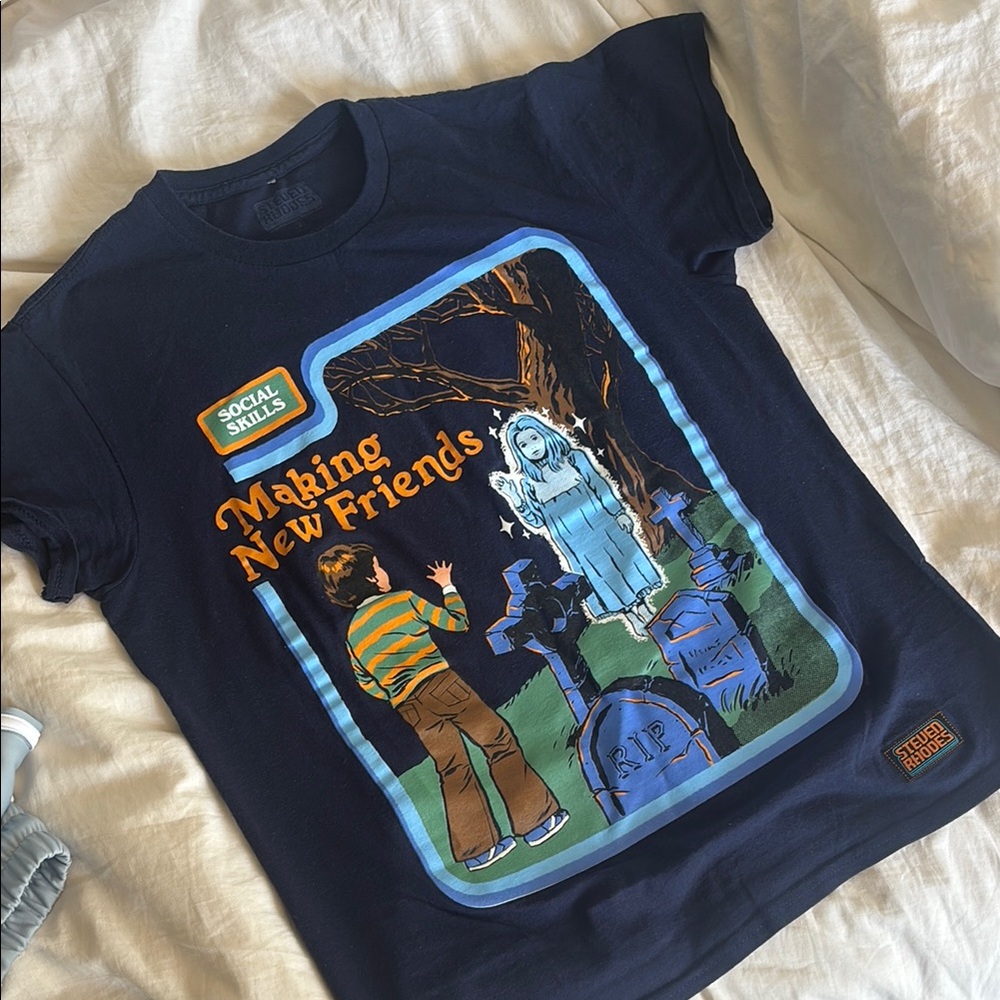 Steven Rhodes Kid-core Navy Blue Graphic Tee